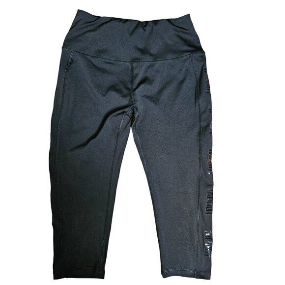 Tapout WWE Capri Active Leggings Womens L Black Polyester Spandex Gym Athleisure - Picture 6 of 9